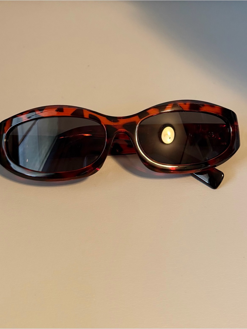 Tortoiseshell Oval Women's Sunglasses - Brown